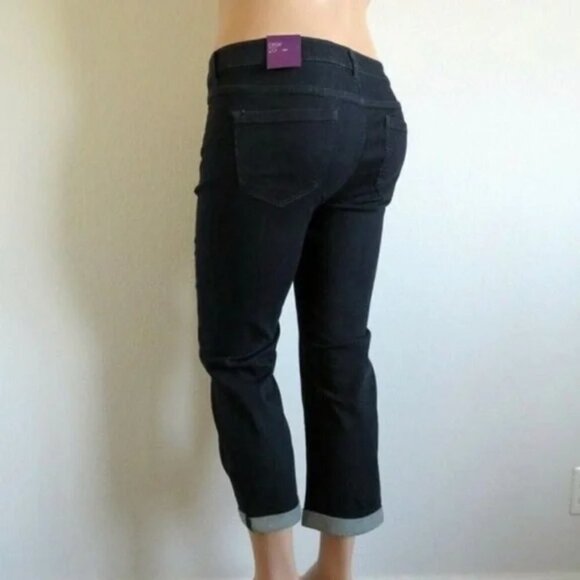 LANE BRYANT Jeans Women Cropped Super Soft Knit Rich Blue Denim Plus Size 20 NWT - Picture 3 of 3